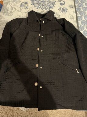 Avenue Black Lightweight Quilted Shirt Jacket
